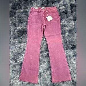 Lovervet by Vervet Berry Mid Rise Raw Hem Bootcut Jeans